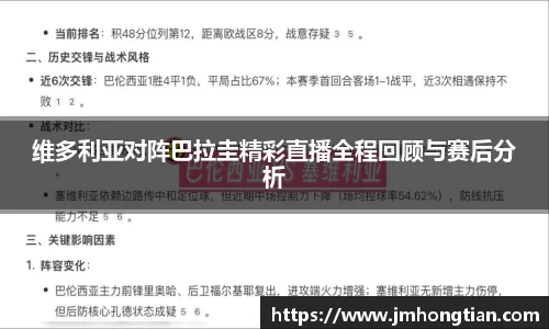 维多利亚对阵巴拉圭精彩直播全程回顾与赛后分析